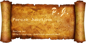 Percze Jusztina névjegykártya